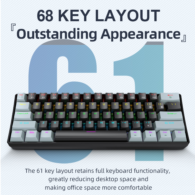 Laptop Accessories Uk - APAYADO K61 Mini-Mechanische Tastatur, verkabelt, 61