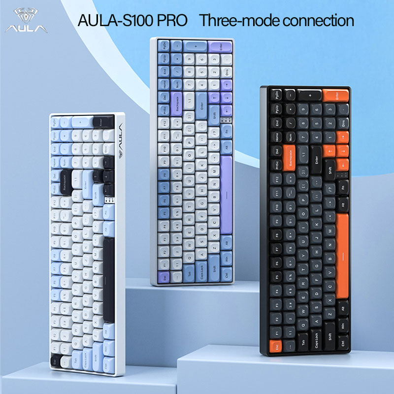 Laptop Accessories Uk - AULA S100Pro Kabellose Mechanische Tastatur, Drei