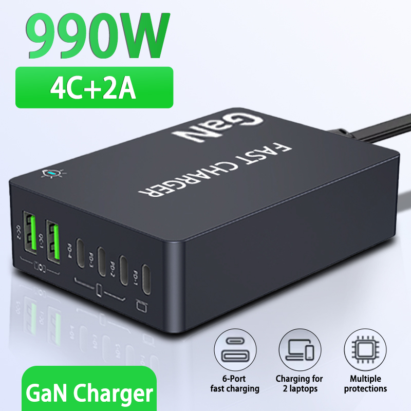 Laptop Accessories Uk - 6-Ports PD USB GaN Schnellladestation EU/KR/US/UK